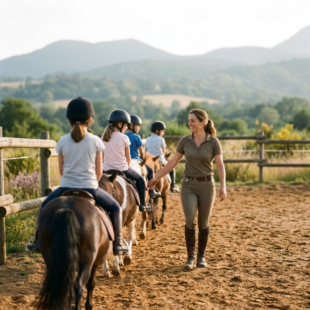 Cours de poney à Saint-Gérand-le-Puy, Allier